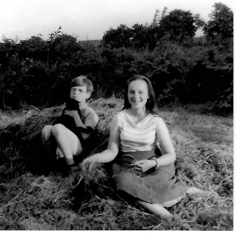 1956 Myself, Charmian, Ming at Gay Street